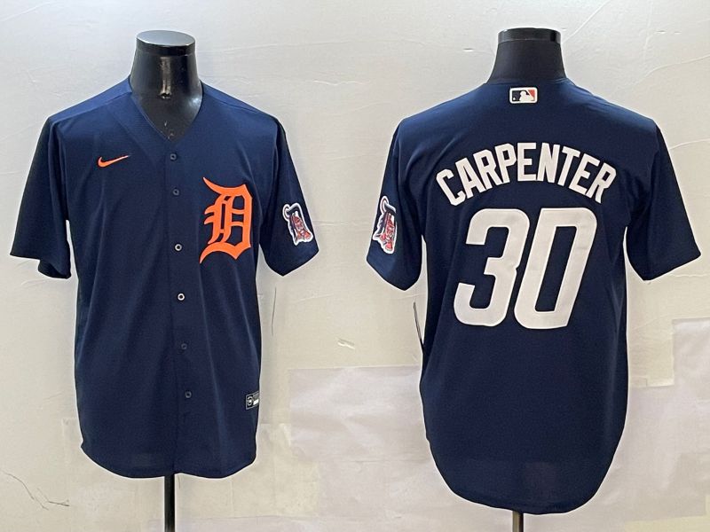 Men Detroit Tigers #30 Carpenter Drak Blue Game 2025 Nike MLB Jersey style 3115->detroit tigers->MLB Jersey